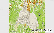 Shaded Relief Map of Yongfu, physical outside