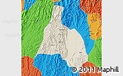 Shaded Relief Map of Yongfu, political outside