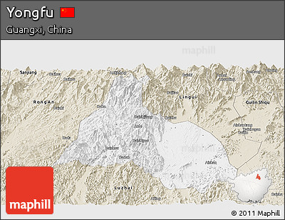 Classic Style Panoramic Map of Yongfu