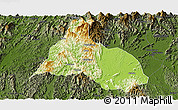 Physical Panoramic Map of Yongfu, darken