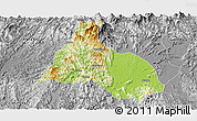 Physical Panoramic Map of Yongfu, desaturated