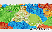 Physical Panoramic Map of Yongfu, political outside