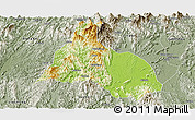 Physical Panoramic Map of Yongfu, semi-desaturated