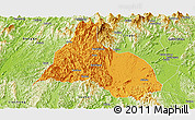 Political Panoramic Map of Yongfu, physical outside