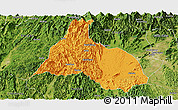 Political Panoramic Map of Yongfu, satellite outside