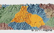Political Panoramic Map of Yongfu, semi-desaturated