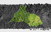 Satellite Panoramic Map of Yongfu, darken, desaturated