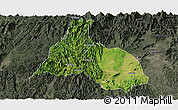 Satellite Panoramic Map of Yongfu, darken, semi-desaturated