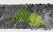 Satellite Panoramic Map of Yongfu, desaturated