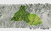 Satellite Panoramic Map of Yongfu, lighten, semi-desaturated