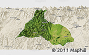 Satellite Panoramic Map of Yongfu, shaded relief outside