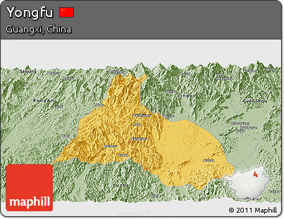 Savanna Style Panoramic Map of Yongfu