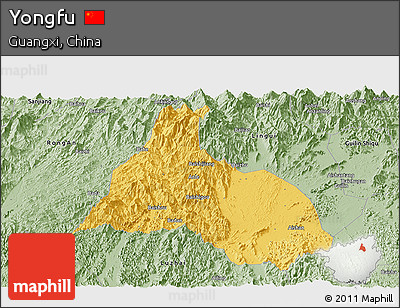 Savanna Style Panoramic Map of Yongfu