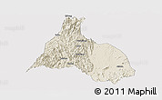 Shaded Relief Panoramic Map of Yongfu, cropped outside
