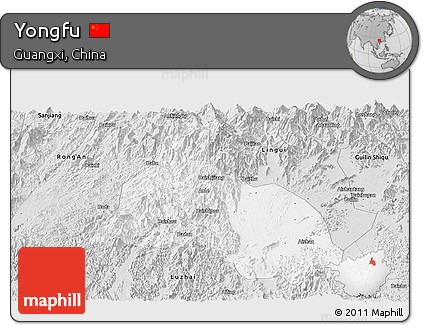 Silver Style Panoramic Map of Yongfu