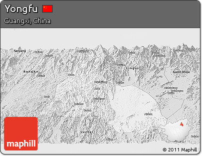 Silver Style Panoramic Map of Yongfu