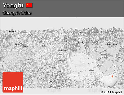 Silver Style Panoramic Map of Yongfu