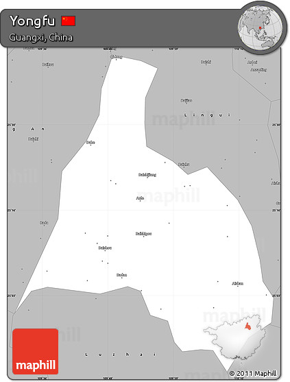 Gray Simple Map of Yongfu