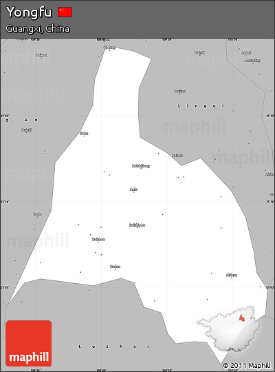 Gray Simple Map of Yongfu