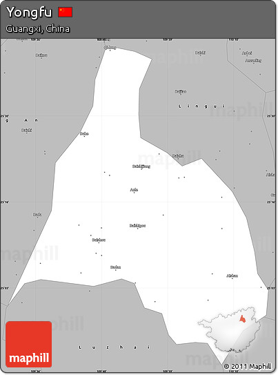 Gray Simple Map of Yongfu