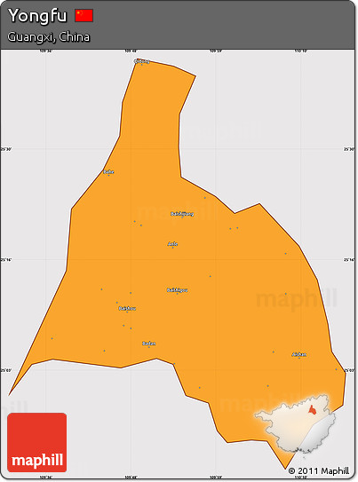 Political Simple Map of Yongfu, cropped outside