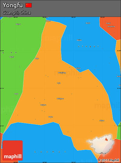 Political Simple Map of Yongfu