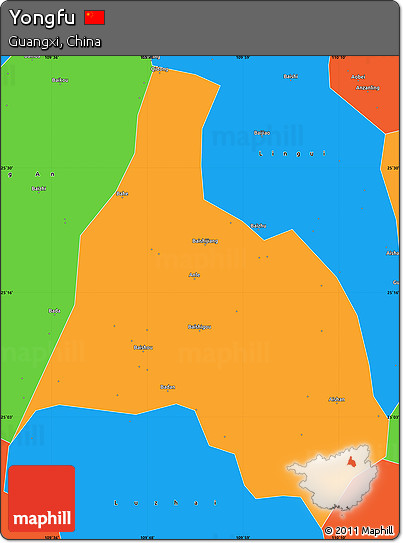 Political Simple Map of Yongfu
