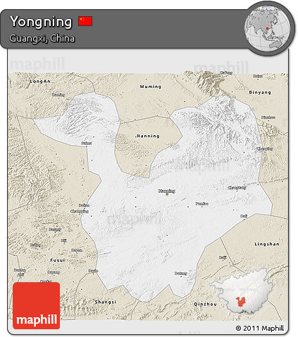 Classic Style 3D Map of Yongning
