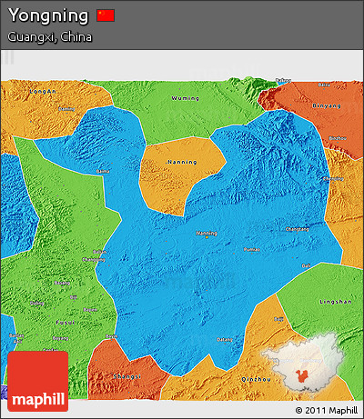 Political 3D Map of Yongning