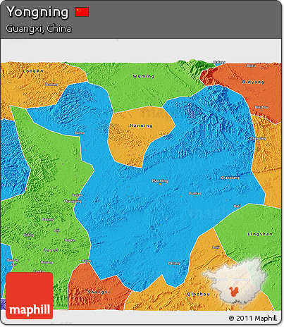 Political 3D Map of Yongning