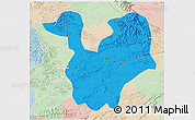 Political 3D Map of Yongning, lighten