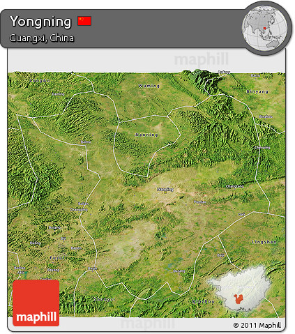 Satellite 3D Map of Yongning