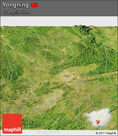 Satellite 3D Map of Yongning