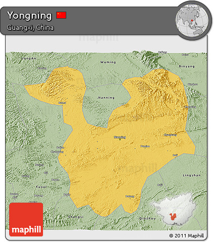 Savanna Style 3D Map of Yongning
