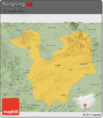 Savanna Style 3D Map of Yongning
