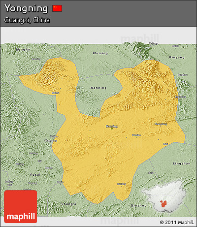 Savanna Style 3D Map of Yongning