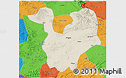 Shaded Relief 3D Map of Yongning, political outside