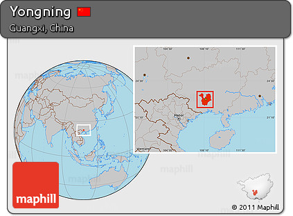 Gray Location Map of Yongning