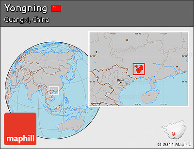Gray Location Map of Yongning