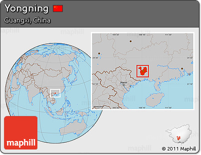 Gray Location Map of Yongning