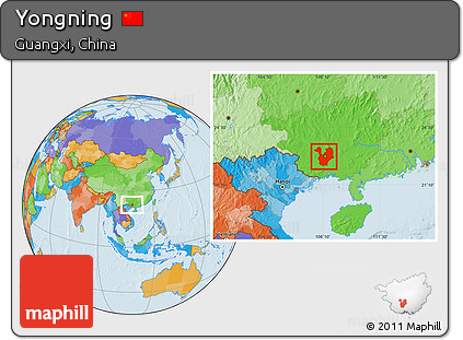 Political Location Map of Yongning