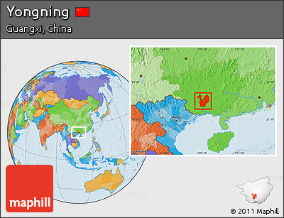 Political Location Map of Yongning