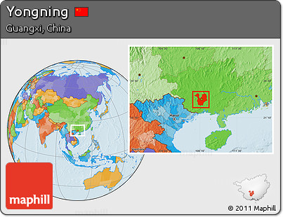 Political Location Map of Yongning