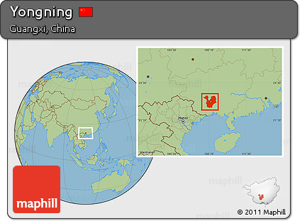 Savanna Style Location Map of Yongning