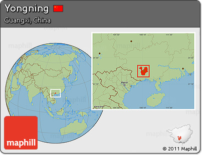 Savanna Style Location Map of Yongning