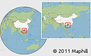 Savanna Style Location Map of Yongning, highlighted country, highlighted parent region, within the entire country