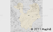 Shaded Relief Map of Yongning, desaturated