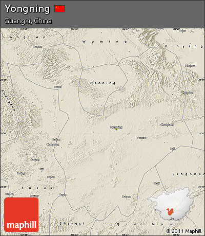 Shaded Relief Map of Yongning