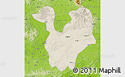 Shaded Relief Map of Yongning, physical outside