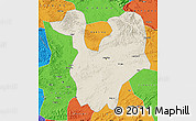 Shaded Relief Map of Yongning, political outside